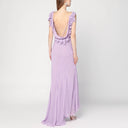 Alberta Ferretti Long dress with light purple ruffles
