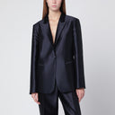 Alberta Ferretti Single-breasted jacket in glossy silk-blend satin