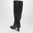 Ferragamo Ruched Boots in Dark Brown Leather