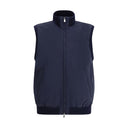 Blue Polyester Sleveless Jacket