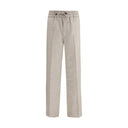 Gray Linen Casual Pants