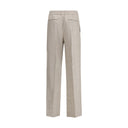 Gray Linen Casual Pants