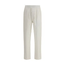 White Cotton Casual Pants
