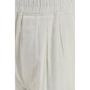 White Cotton Casual Pants