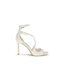 White Silk Stiletto Heel Sandals