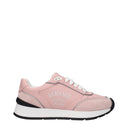 Pink Leather Low Top Sneakers
