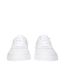 White Leather Low Top Sneakers