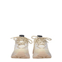 Beige Leather Chunky Sneakers