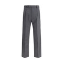 Gray Fleece Wool Dress Pants