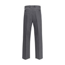 Gray Fleece Wool Dress Pants