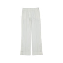 White Polyester Casual Pants