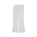 White Polyester Casual Pants