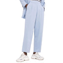 Blue Elastane Dress Pants