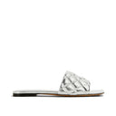 Silver Calfskin Flat Sandals