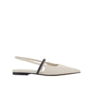 White Calfskin Ballet Flats