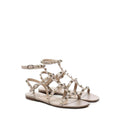 Beige Calfskin Flat Sandals