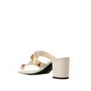 White Calfskin Platform Sandals