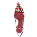 Multicolor Leather Mid Heel Pumps