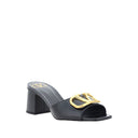Black Calfskin Flat Sandals