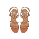 Brown Leather Flat Sandals