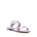 Purple Silk Flat Sandals