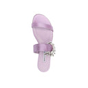 Purple Silk Flat Sandals