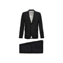 Black Elastane Two-Piece Suit