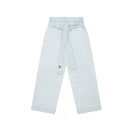 Blue Cotton Casual Pants