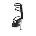 Black Calfskin Stiletto Heel Sandals