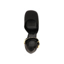 Black Silk Platform Pumps