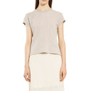 Beige Cotton Sleeveles T-Shirt