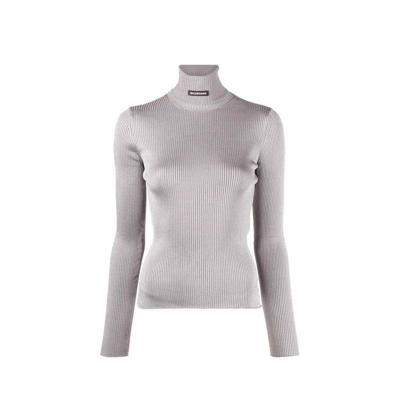 Gray Polyester Turtleneck