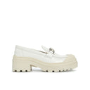 White Calfskin Platform Loafers