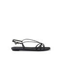 Black Calfskin Strap-On Sandals