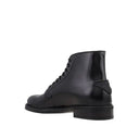 Black Calfskin Lace-Up Boots