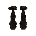 Black Silk Platform Sandals