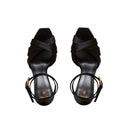 Black Silk Platform Sandals