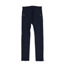 Blue Cotton Casual Pants