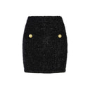 Black Cotton Mini Skirt