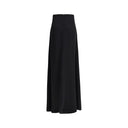 Black Silk Long Skirt
