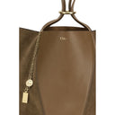 Beige Leather Shoulder Bag