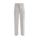 Silver Cotton Cargo Pants