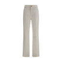 White Cotton Straight-Leg Jeans
