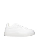 White Leather Low Top Sneakers