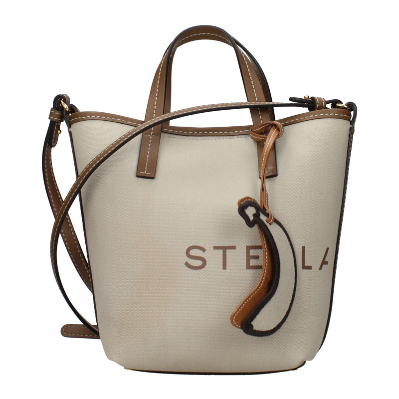 Beige Fabric Handbag