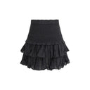Black Cotton Mini Skirt