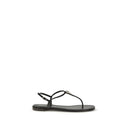 Black Calf Leather Bos Taurus Flat Sandals