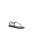 Black Calf Leather Bos Taurus Flat Sandals