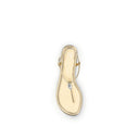 Gold Calf Leather Bos Taurus Flat Sandals