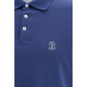 Blue Cotton Polo Shirt